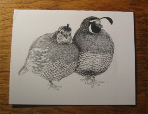 The Quail Song card from Ursula K. Le Guin